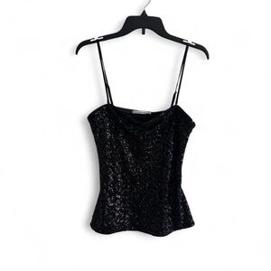 NWT Abercrombie & Fitch Black Sequin Tank Top